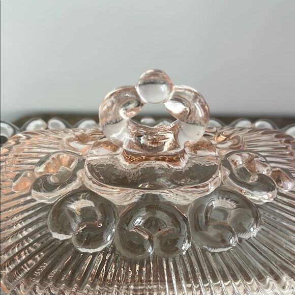 Indiana Glass Vintage Pink Depression Glass Dish Mid Century Modern Made in USA - Picture 3 of 9